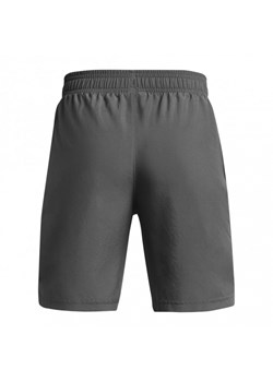 Chłopięce spodenki treningowe Under Armour UA Tech Woven Wordmark Short - szare ze sklepu Sportstylestory.com w kategorii Spodenki chłopięce - zdjęcie 177577260