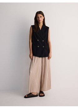 Reserved - Plisowane spodnie palazzo - beżowy ze sklepu Reserved w kategorii Spodnie damskie - zdjęcie 177587040