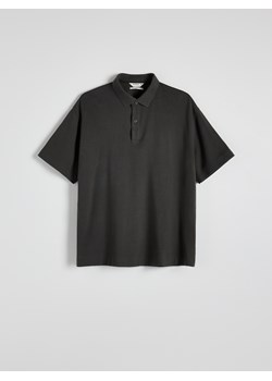 Reserved - Koszulka polo boxy z waflowym splotem - szary ze sklepu Reserved w kategorii T-shirty męskie - zdjęcie 177587310