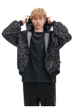 Cropp - Żakardowa bluza w moro - czarny ze sklepu Cropp w kategorii Bluzy męskie - zdjęcie 177588184