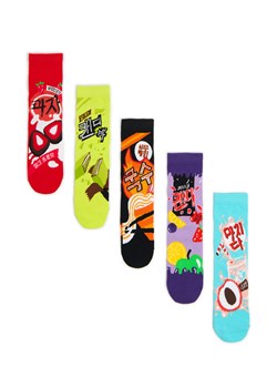 Cropp - Skarpety 5 pack z kolorowymi grafikami - wielobarwny ze sklepu Cropp w kategorii Skarpetki męskie - zdjęcie 177588612