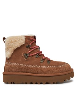 Śniegowce Ugg W Classic Alpine Lace Up 1158271 Brązowy ze sklepu eobuwie.pl w kategorii Śniegowce damskie - zdjęcie 177593180