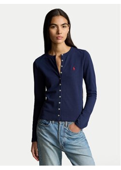 Polo Ralph Lauren Kardigan 211941175003 Granatowy Slim Fit ze sklepu MODIVO w kategorii Swetry damskie - zdjęcie 177601912