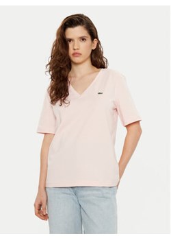 Lacoste T-Shirt TF7300 Różowy Regular Fit ze sklepu MODIVO w kategorii Bluzki damskie - zdjęcie 177605044