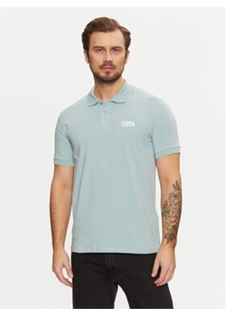 KARL LAGERFELD Polo 745088 551235 Błękitny Regular Fit ze sklepu MODIVO w kategorii T-shirty męskie - zdjęcie 177605431