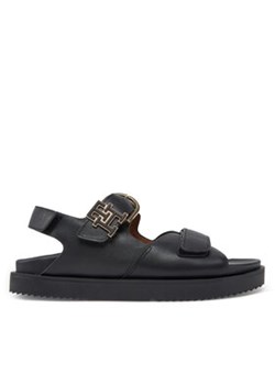 Tommy Hilfiger Sandały Leather Sporty Sandal FW0FW08799 Czarny ze sklepu MODIVO w kategorii Sandały damskie - zdjęcie 177606631