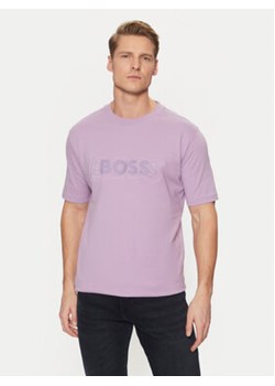 BOSS T-Shirt 50531271 Fioletowy Regular Fit ze sklepu MODIVO w kategorii T-shirty męskie - zdjęcie 177610953