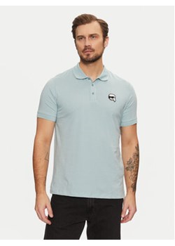 KARL LAGERFELD Polo 745710 551224 Błękitny Regular Fit ze sklepu MODIVO w kategorii T-shirty męskie - zdjęcie 177616931