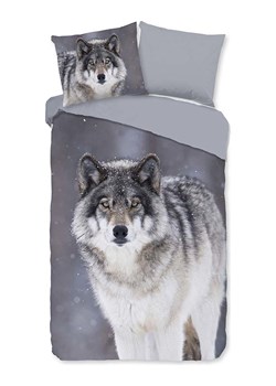Good Morning Komplet pościeli flanelowej &quot;Wolfie&quot; w kolorze szarym ze sklepu Limango Polska w kategorii Pościele - zdjęcie 177630443