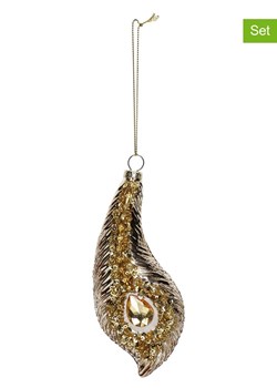 Kersten Bombki (2 szt.) &quot;Feather&quot; w kolorze złotym - 16 cm ze sklepu Limango Polska w kategorii Dekoracje bożonarodzeniowe - zdjęcie 177632054