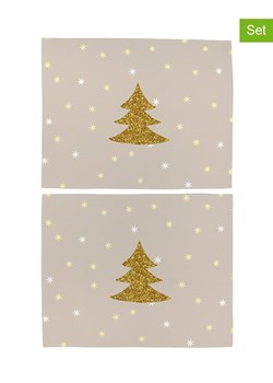 Butter Kings Podkładki (2 szt.) &quot;Gold tree&quot; w kolorze złoto-beżowym - 35 x 45 cm ze sklepu Limango Polska w kategorii Obrusy i bieżniki - zdjęcie 177632372