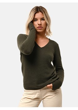 Just Cashmere Kaszmirowy sweter "Joan" w kolorze khaki ze sklepu Limango Polska w kategorii Swetry damskie - zdjęcie 177637524