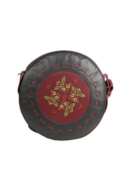 czarno bordowa torebka skórzana na ramię ze sklepu Słoń Torbalski w kategorii Listonoszki - zdjęcie 177652181