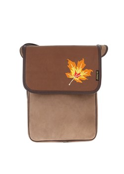 torebka damska skórzana Leaf Maple na ramię brązowa ze sklepu Słoń Torbalski w kategorii Listonoszki - zdjęcie 177652562