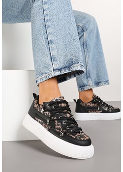 Czarno-Białe Sneakersy ze Wzorem w Panterkę Doridi ze sklepu renee.pl w kategorii Buty sportowe damskie - zdjęcie 177653972