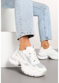 Białe Brokatowe Sneakersy w Streetwearowym Stylu na Piankowej Podeszwie Felindris ze sklepu renee.pl w kategorii Buty sportowe damskie - zdjęcie 177654074