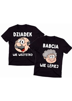 ZESTAW KOSZULEK DLA BABCI I DZIADKA - DZIADEK WIE WSZYSTKO - BABCIA WIE LEPIEJ wersja 2 ze sklepu Time For Fashion w kategorii Kubki - zdjęcie 177659983