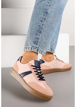 Różowo-Granatowe Sneakersy Tenisówki z Geometrycznym Wzorem Hanivra ze sklepu renee.pl w kategorii Buty sportowe damskie - zdjęcie 177677741