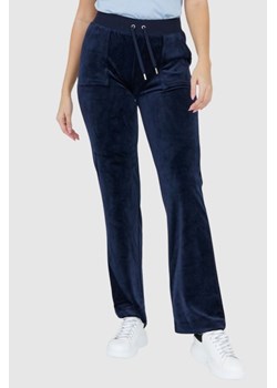 JUICY COUTURE Granatowe spodnie dresowe damskie z weluru, Rozmiar L ze sklepu outfit.pl w kategorii Spodnie damskie - zdjęcie 177705661