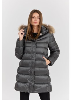 HETREGO Szara damska kurtka puchowa Leonie Quilted Woman Jacket With Detached Hood, Rozmiar 36 EU - 40 IT ze sklepu outfit.pl w kategorii Kurtki damskie - zdjęcie 177705690