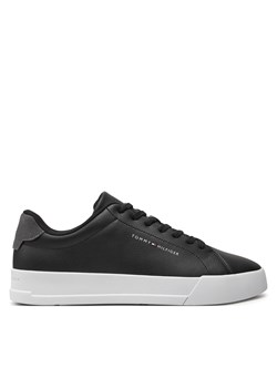 Sneakersy Tommy Hilfiger Th Court Leather Grain Ess FM0FM05297 Czarny ze sklepu eobuwie.pl w kategorii Buty sportowe męskie - zdjęcie 177721352