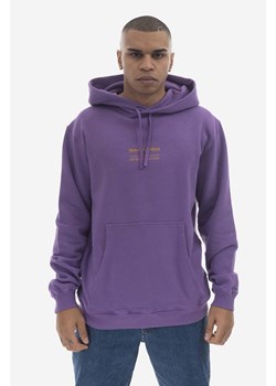 Maharishi bluza bawełniana męska kolor fioletowy z kapturem z nadrukiem 7010.PURPLE-PURPLE ze sklepu ANSWEAR.com w kategorii Bluzy męskie - zdjęcie 177722430