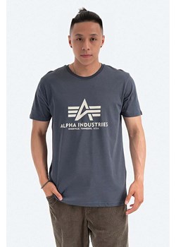 Alpha Industries t-shirt bawełniany kolor szary z nadrukiem 100501.136-GRAFITOWY ze sklepu ANSWEAR.com w kategorii T-shirty męskie - zdjęcie 177727911