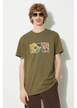 Maharishi t-shirt bawełniany Tiger Vs. Samurai T-Shirt męski kolor zielony z nadrukiem 1079.OLIVE ze sklepu ANSWEAR.com w kategorii T-shirty męskie - zdjęcie 177730063