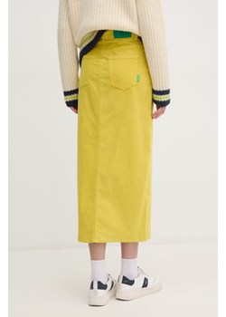 United Colors of Benetton spódnica sztruksowa kolor żółty maxi prosta 41ULD0045 ze sklepu ANSWEAR.com w kategorii Spódnice - zdjęcie 177744354
