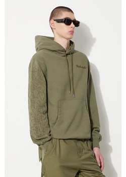 Maharishi bluza bawełniana Dragon Bamboo Hooded Sweat męska kolor zielony z kapturem z aplikacją 5075.OLIVE ze sklepu ANSWEAR.com w kategorii Bluzy męskie - zdjęcie 177749534