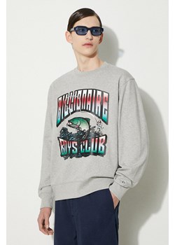 Billionaire Boys Club bluza bawełniana Big Catch Crewneck męska kolor szary z nadrukiem B24230 ze sklepu ANSWEAR.com w kategorii Bluzy męskie - zdjęcie 177749553