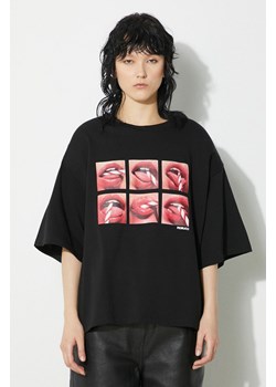 Fiorucci t-shirt bawełniany Mouth Print Padded T-Shirt damski kolor czarny M01FPTSH105CJ01BK01 ze sklepu ANSWEAR.com w kategorii Bluzki damskie - zdjęcie 177750660