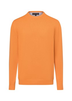 Finshley & Harding Sweter z dodatkiem kaszmiru Mężczyźni drobna dzianina morelowy jednolity ze sklepu vangraaf w kategorii Swetry męskie - zdjęcie 177787882