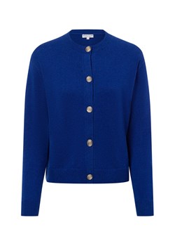 Marie Lund Damski kardigan z wełny merynosów Kobiety Wełna indygo jednolity ze sklepu vangraaf w kategorii Swetry damskie - zdjęcie 177788172