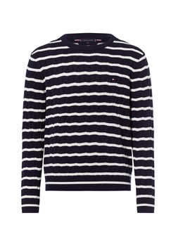 Tommy Hilfiger Męski sweter Mężczyźni drobna dzianina granatowy w paski ze sklepu vangraaf w kategorii Swetry męskie - zdjęcie 177788261