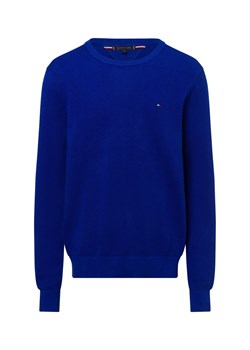 Tommy Hilfiger Męski sweter Mężczyźni Bawełna indygo jednolity ze sklepu vangraaf w kategorii Swetry męskie - zdjęcie 177788262