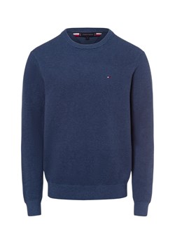 Tommy Hilfiger Męski sweter Mężczyźni Bawełna niebieski jednolity ze sklepu vangraaf w kategorii Swetry męskie - zdjęcie 177788263
