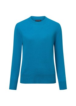 Franco Callegari Damski sweter z wełny merynosów Kobiety Wełna merino petrol jednolity ze sklepu vangraaf w kategorii Swetry damskie - zdjęcie 177788292