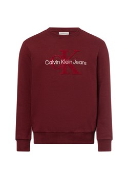 Calvin Klein Jeans Bluza męska Mężczyźni bordowy jednolity ze sklepu vangraaf w kategorii Bluzy męskie - zdjęcie 177788334