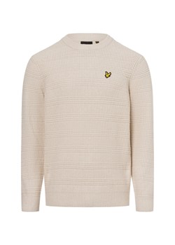 Lyle & Scott Męski sweter z dzianiny Mężczyźni Bawełna beżowy jednolity ze sklepu vangraaf w kategorii Swetry męskie - zdjęcie 177788354