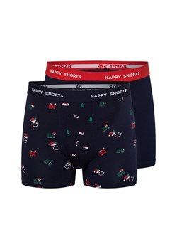 HAPPY SHORTS Bokserki w 2-paku Mężczyźni Bawełna granatowy nadruk ze sklepu vangraaf w kategorii Majtki męskie - zdjęcie 177788380