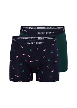 HAPPY SHORTS Bokserki w 2-paku Mężczyźni Bawełna granatowy wzorzysty ze sklepu vangraaf w kategorii Majtki męskie - zdjęcie 177788381