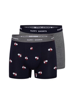 HAPPY SHORTS Bokserki w 2-paku Mężczyźni Bawełna granatowy wzorzysty ze sklepu vangraaf w kategorii Majtki męskie - zdjęcie 177788382