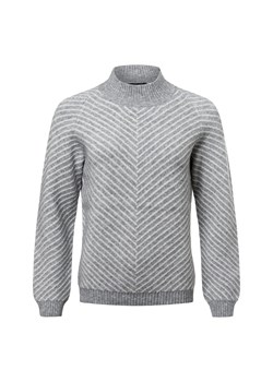 More & More Sweter damski z dzianiny Kobiety Sztuczne włókno jasny szary w paski ze sklepu vangraaf w kategorii Swetry damskie - zdjęcie 177788554