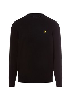 Lyle & Scott Męski sweter z dzianiny Mężczyźni Bawełna czarny jednolity ze sklepu vangraaf w kategorii Swetry męskie - zdjęcie 177788561