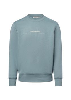 Calvin Klein Jeans Bluza męska Mężczyźni Bawełna niebieski jednolity ze sklepu vangraaf w kategorii Bluzy męskie - zdjęcie 177788681