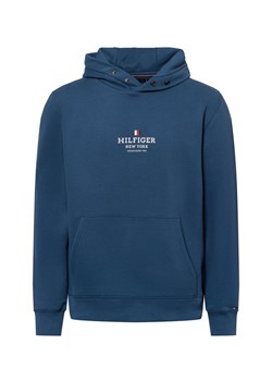 Tommy Hilfiger Męski sweter z kapturem Mężczyźni niebieski jednolity ze sklepu vangraaf w kategorii Bluzy męskie - zdjęcie 177788751