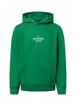 Tommy Hilfiger Męski sweter z kapturem Mężczyźni zielony jednolity ze sklepu vangraaf w kategorii Bluzy męskie - zdjęcie 177788753