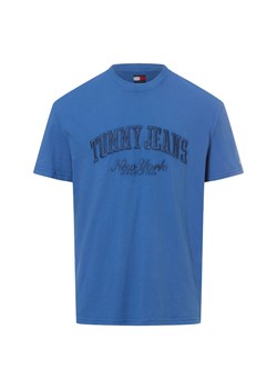 Tommy Jeans Koszulka męska - Vintage Varsity Mężczyźni Bawełna niebieski jednolity ze sklepu vangraaf w kategorii T-shirty męskie - zdjęcie 177788803