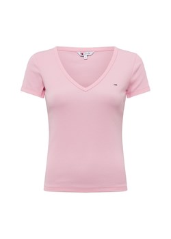 Tommy Jeans Koszulka damska Kobiety Bawełna wyrazisty róż jednolity ze sklepu vangraaf w kategorii Bluzki damskie - zdjęcie 177788813